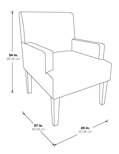 Work Smart Main Street Upholstered Guest Chair with Espresso Finish Accents, Cement Grey Fabric
