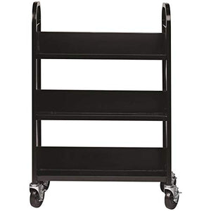 Hirsh Industries Single Sided Book Cart - Black 21789
