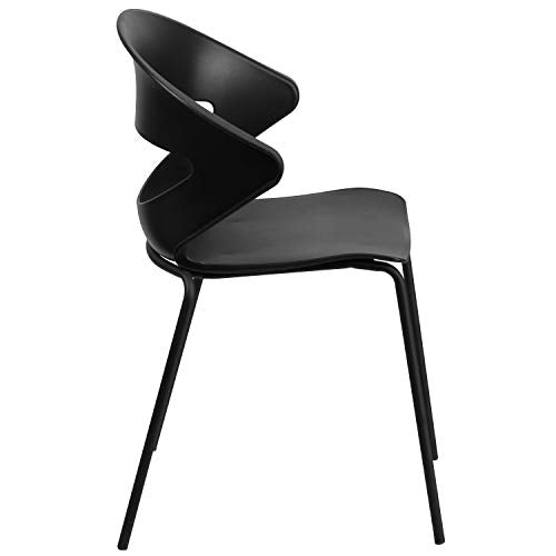 Flash Furniture 5 Pack HERCULES Series 440 lb. Capacity Black Stack Chair