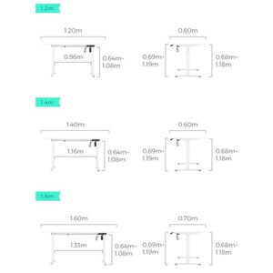 SanzIa Electric Height Adjustable Standing Desk, Home Office Workstation, Memory Presets, Single Motor (Color: B, Size: 120 * 60 * 68-118cm)