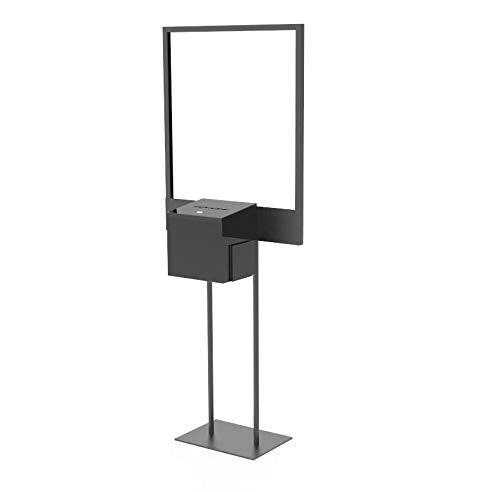 FixtureDisplays® Stand, Bulletin Poster Donation Ballot Collection w/Metal Box 11063+10918-BLACK