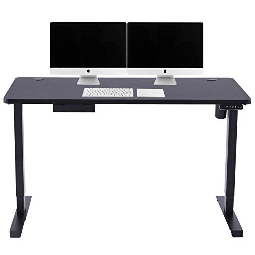 VONLUCE Height Adjustable Computer Desk | 48x24 inch Electric Standing Desk for Home Office | Electric Stand Up Desk with Under Desk Cable Management | One Piece Top Ergonomic Sit Stand Desk, Black