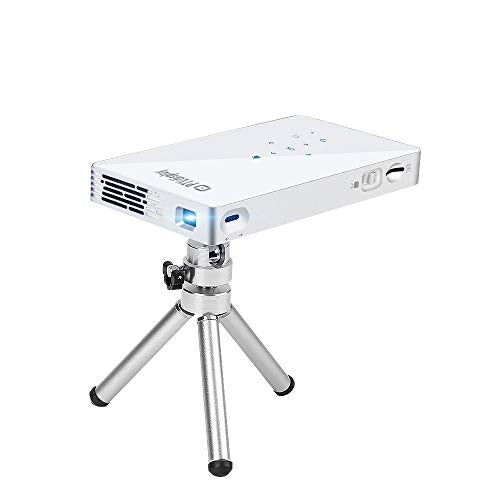 PTVDISPLAY Pocket Portable Mini Projector, 1080P Pico Bluetooth Video WiFi DLP Projector Full HD Support Android HDMI USB TF Card Wireless Home Projector