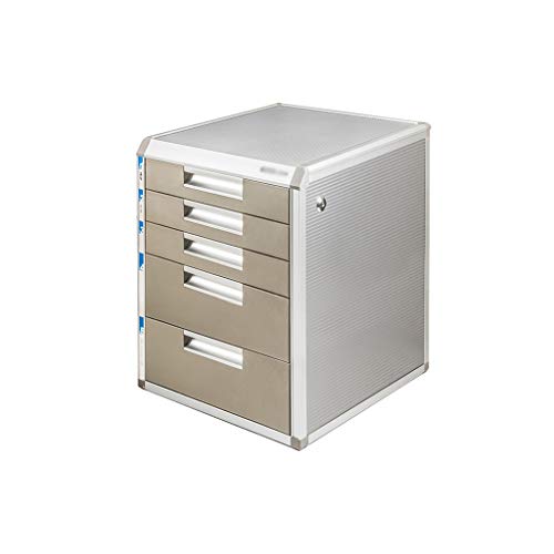 Bxwjg Desktop File Cabinet Lockable Aluminum Alloy Data Office Storage Drawer Confidentiality with Lock Office Desktop Drawer Organizer (Design : 5 Layers) (Size : Large 5-Layers)