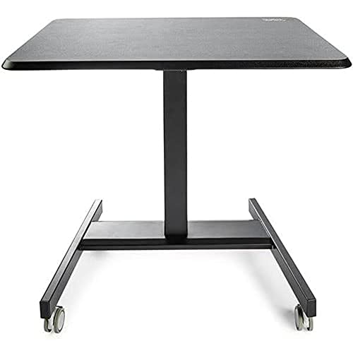 StarTech.com Mobile Standing Desk - Portable Sit Stand Ergonomic Height Adjustable Cart on Wheels
