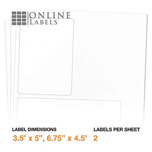 3.5 x 5 and 6.75 x 4.5 FBA Shipping Labels - Pack of 5,000 Sheets - Inkjet/Laser Printer - Online Labels