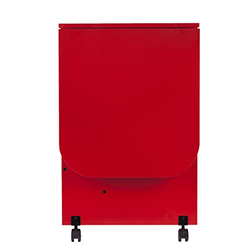 Southern Enterprises Expandable Rolling Sewing Station Craft Table, Red