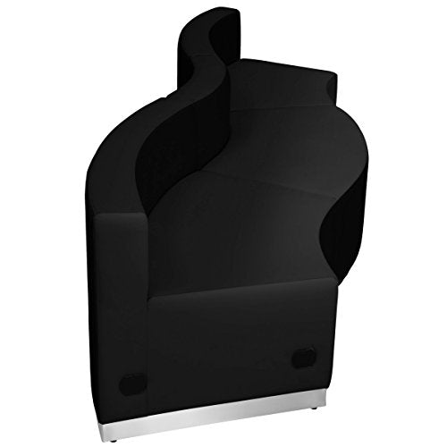 Flash Furniture HERCULES Alon Series Black Leather Reception Configuration, 3 Pieces