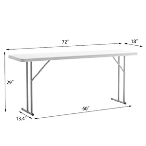 BTEXPERT White Set of 5 6-Foot Granite Plastic Folding Training Tables