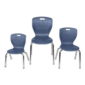 Regency Andy 12" Stack Plastic Chair (20 Pack) - Navy Blue by Regency