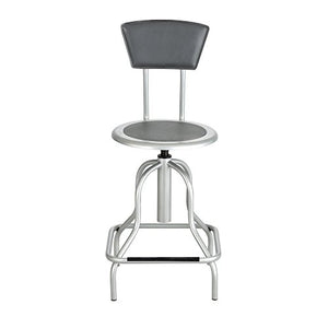 Safco Products 6664SL Diesel High Base Stool with Back, Silver