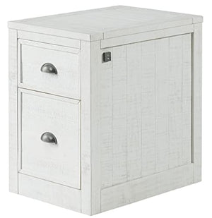 Martin Svensson Home Monterey White Stain 2 Drawer Fingerprint Lock File Cabinet