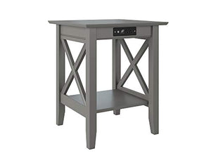 Atlantic Furniture Lexi Printer Stand with Charging Station, Grey