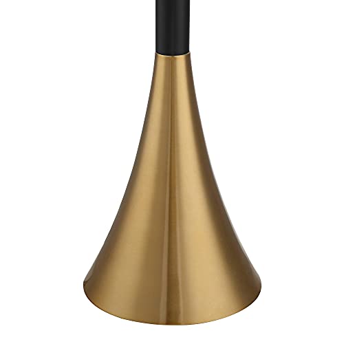 Possini Euro Design Piazza Mid Century Modern Torchiere Floor Lamp 72.5" - Black Antique Brass