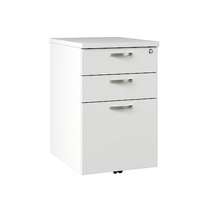 Bush Business Furniture Office in an Hour 3 Rolling File Cabinet | Mobile Under Desk Drawers - Pure White