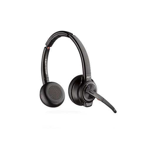Plantronics SAVI 8200 Series W8220-M Wireless DECT Headset System, Certified for Skype for Business