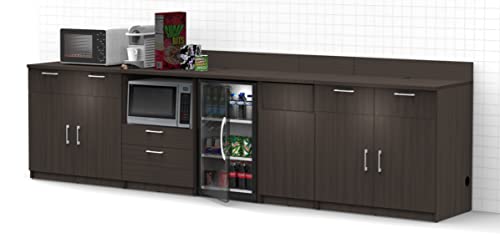BREAKtime Espresso Lunch Room Furniture Buffet Model 3305 - 4 Piece Group - Factory Assembled