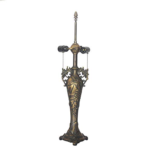 MaGiLL Tiffany Style Desk Lamp 28" High Green Stained Glass Shade E26/E27 * 3 for Bedroom, Living Room, Study