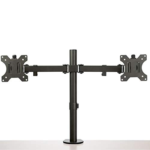 StarTech.com Desk Mount Dual Monitor Arm - Desk Clamp/Grommet VESA Monitor Mount for up to 32 inch Displays - Ergonomic Articulating Monitor Arm - Height Adjustable/Tilt/Swivel/Rotating (ARMDUAL2)