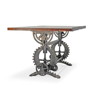 Rustic Deco French Industrial Writing Table Drafting Desk - Sit Stand Adjustable - Tilt Top