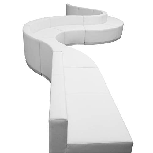 BizChair White LeatherSoft Reception Configuration - 9 Piece