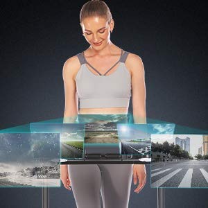 SYTIRY Treadmill with Screen,Treadmills for Home with 10" HD tv Touchscreen&WiFi Connection,3.25hp Motor, Folding Exercise Equipment Machine with Workout Program, Hydraulic Drop