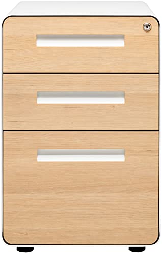 Laura Davidson Furniture Stockpile 3 Drawer File Cabinet with Lock - White/Wood