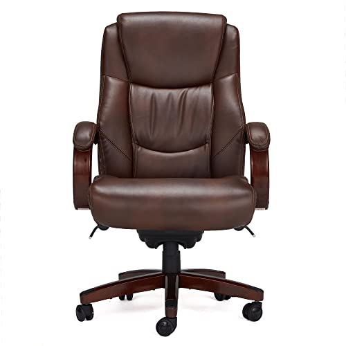 JOMEED CC82 Delano Big and Tall Executive Office Chair with Lumbar Support, Adjustable Height, Memory Foam - Brown Leather