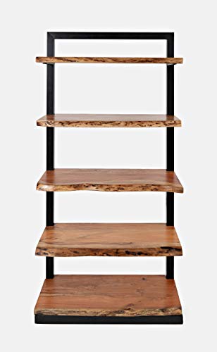 Jofran Inc. Acacia Hardwood Live Edge Bookcase, 5 Shelf, 35''Wx14''Dx71''H, Natural Finish