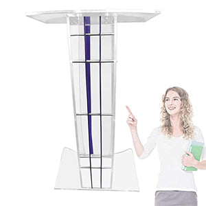 None Lectern Podium Stand, Transparent Church Conference Table Hotel Reception Desk - SEO optimized title