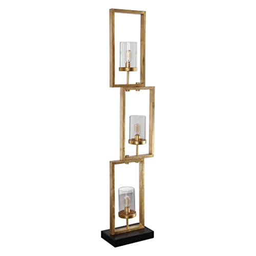 Uttermost Cielo Antique Gold Leaf 3-Light Floor Lamp