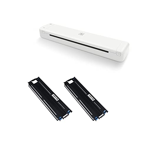 Portable Printer Bundle Set-HPRT Mobile Thermal Printer MT800Q and Ribbon 2PCS The Best Small Printer Support 216mm Width A4 Paper, Home Use, Office, Travel and Mobile Printer