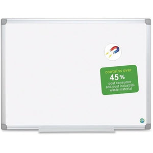 BI-Silque Easy-Clean White Board, Eco, 48"x36", Aluminum/White (BVCMA0507790)