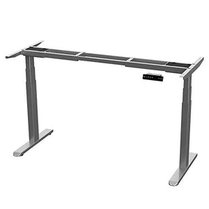 AIMEZO Electric Stand Up Desk Frame w/Dual Motor 3 Tiers Legs Smart Height Adjustable Standing Desk Base Home Office DIY Ergonomic Workstation (Gray)