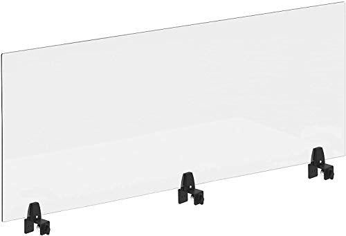 Stand Steady Clear Cubicle Wall Extender | Single 60 in x 30 in Panel | Clamp On Acrylic Shield & Sneeze Guard | Portable Desk Divider for Desk Walls & Cubicles | for Offices, Libraries & More