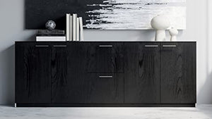 Zuri Furniture Reagan Modern Black Storage & Filing Cabinet Credenza