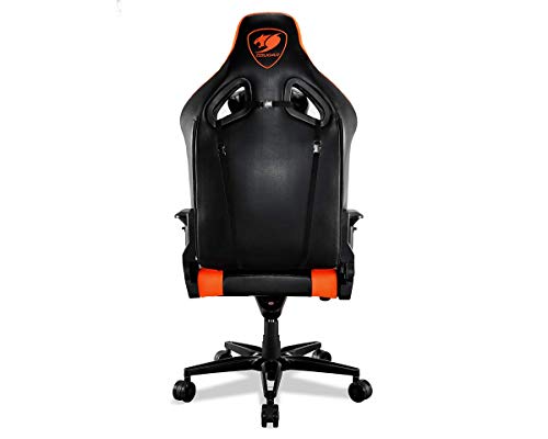 Cougar Armor Titan ultimate gaming chair with premium breathable pvc leather, 160kg support, 170 degree reclining (Black and Orange)