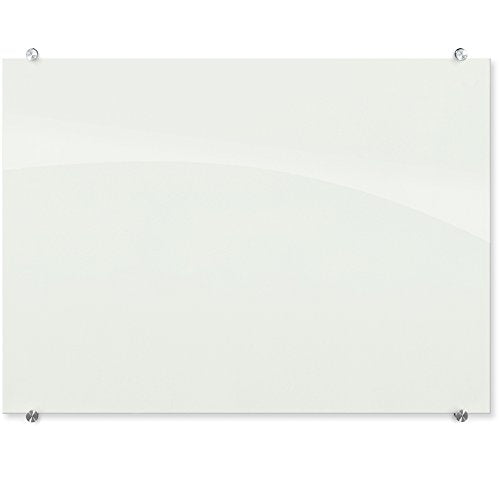 Best-Rite 48 x 96 x 1/8 Inches, Visionary Magnetic Glass Whiteboard, Frameless, Glossy White, 83846
