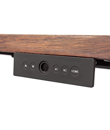 Stand Up Desk Store Solid Wood Top Electric Adjustable Height Standing Desk with Programmable Memory (Charcoal Frame/Walnut Top, 60" Wide)