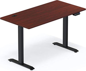 SHW 55-Inch Large Electric Height Adjustable Computer Desk, 55 x 28 Inches, Cherry