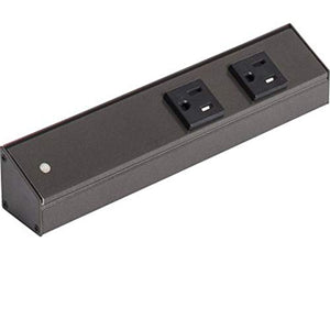 Generic Under-Cabinet Angled Power Strip Track with 5 Outlets | 48" | Bronze