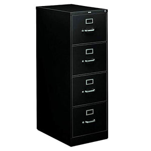 HON 310 Series Vertical 4 Drawer Legal File Cabinet in Black