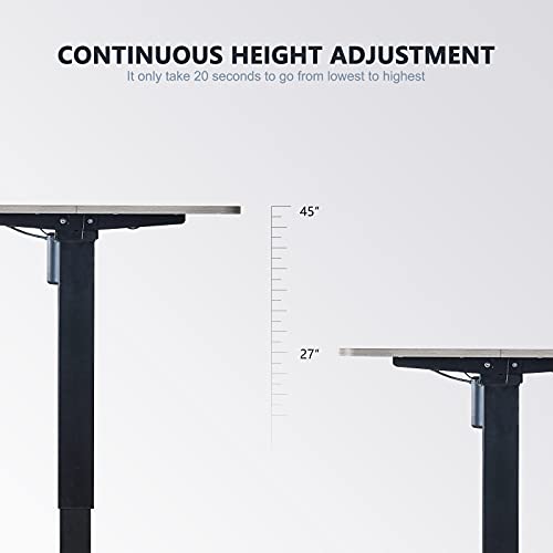 LINSY HOME Electric Height Adjustable Office Desk, 55 x 27 inch Standing Desk Intelligent Stand Up Workstation with 4 - Height Memory Controller, Headphone Hook, Cable Management Groove, Mouse Pad