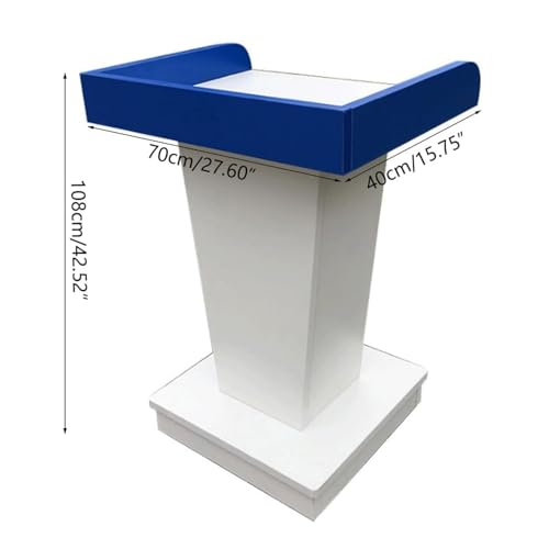 WooDeY Modern Wood Lectern Podium Stand with Open Storage