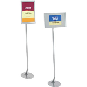 Quartet Designer Sign Stand, 11 x 17 Inches, Silver, Aluminum Frame (7922)