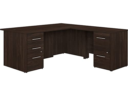 bbf Bush OF5004BWSU Office 500 L-Shaped Executive Desk - Black Walnut