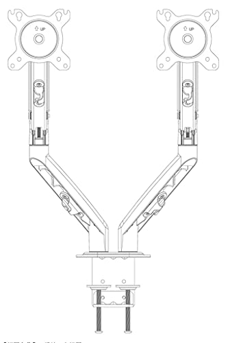 YFSDX Dual Monitor Holder Desktop Mount Bracket for 13 to 27 Inch LCD Screens Rotation & Tilt Gas Spring Arm Desk Stand Support