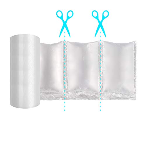 JZBRAIN Air Cushion Film 72002 Air Pillows Air Bubble Bags Wrap Packing Roll, 1 Roll 200mm X 100mm X 200m X 0.02mm Air Cushion Films ONLY Compatible with JZBRAIN Air Cushion Machine (4 Rolls)