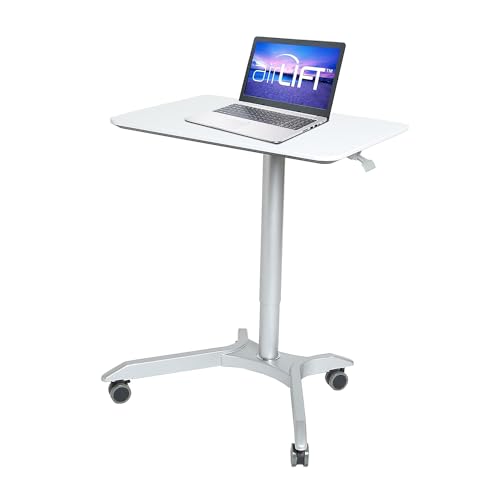 Seville Classics AIRLIFT XL 28" Height Adjustable Laptop Desk Cart, White