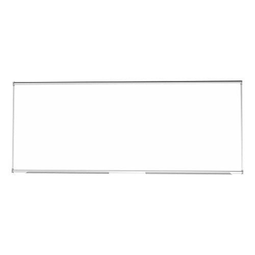 Learniture Porcelain Steel Magnetic Dry Erase Board/Whiteboard w/Aluminum Frame & Map Rail (10' W x4' L)